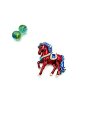 “Horse” brooch (red)