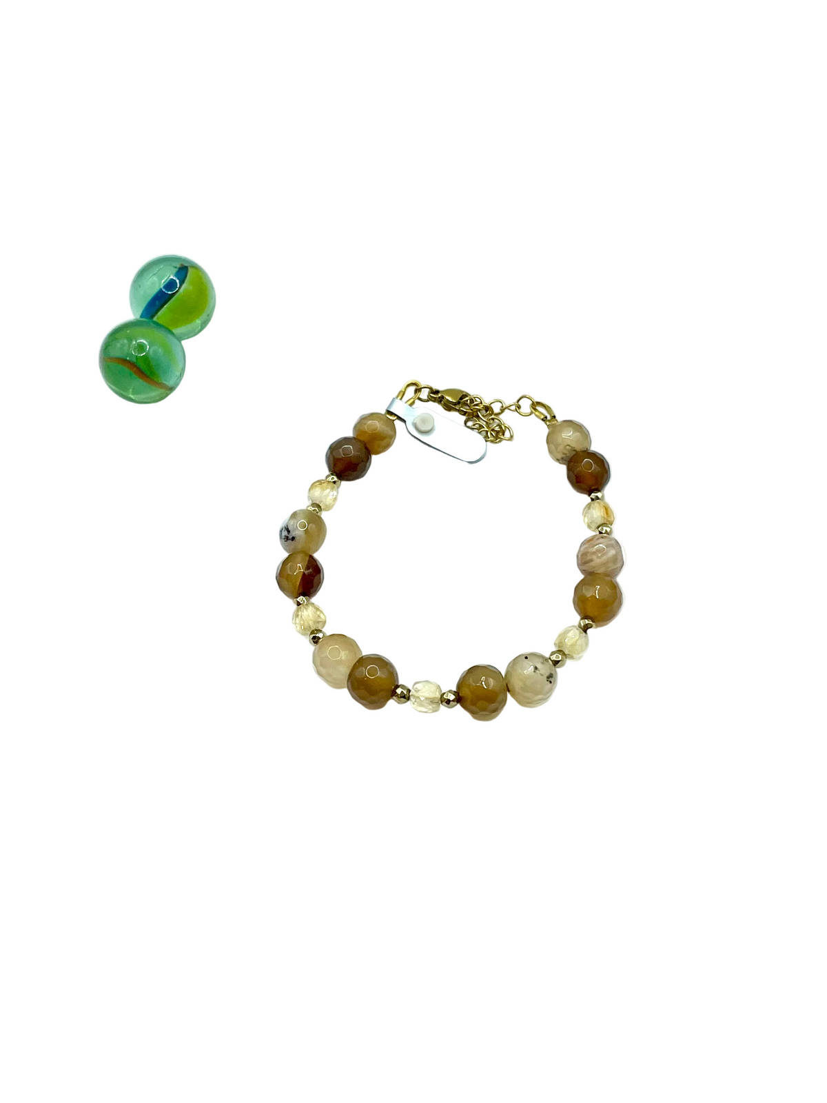 Agate & citrine gemstone bracelet (brown)