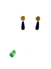 Deep purple agate “drops” dangle earrings