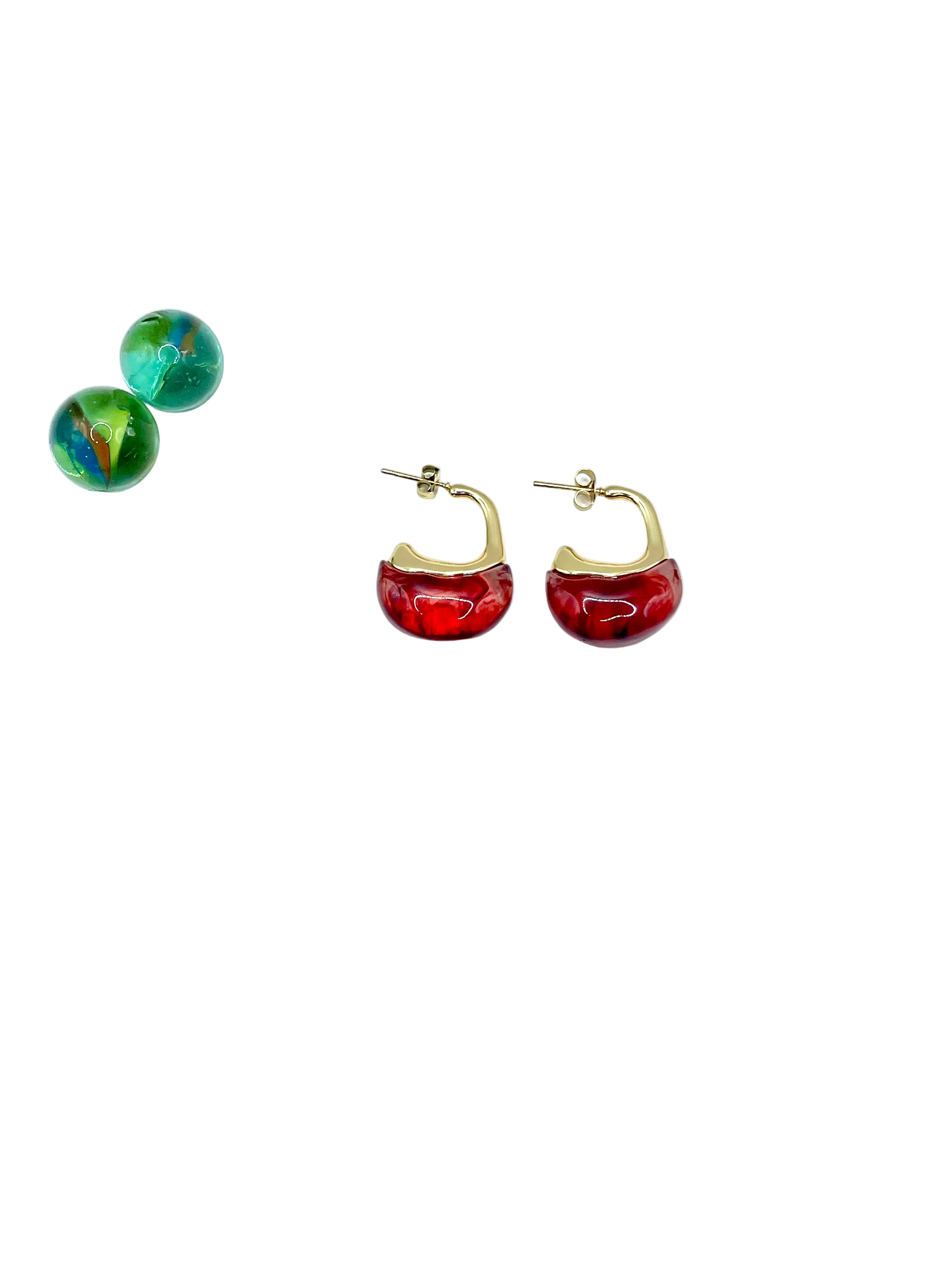 “Cherry red” hoops ( boat shaped)