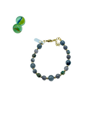 Agate & eagle’s eye gemstone bracelet ( gray)