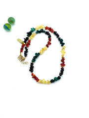 Multi chips gemstone necklace