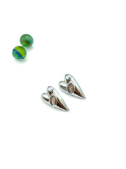 Hearts/evil eye stainless steel earrings