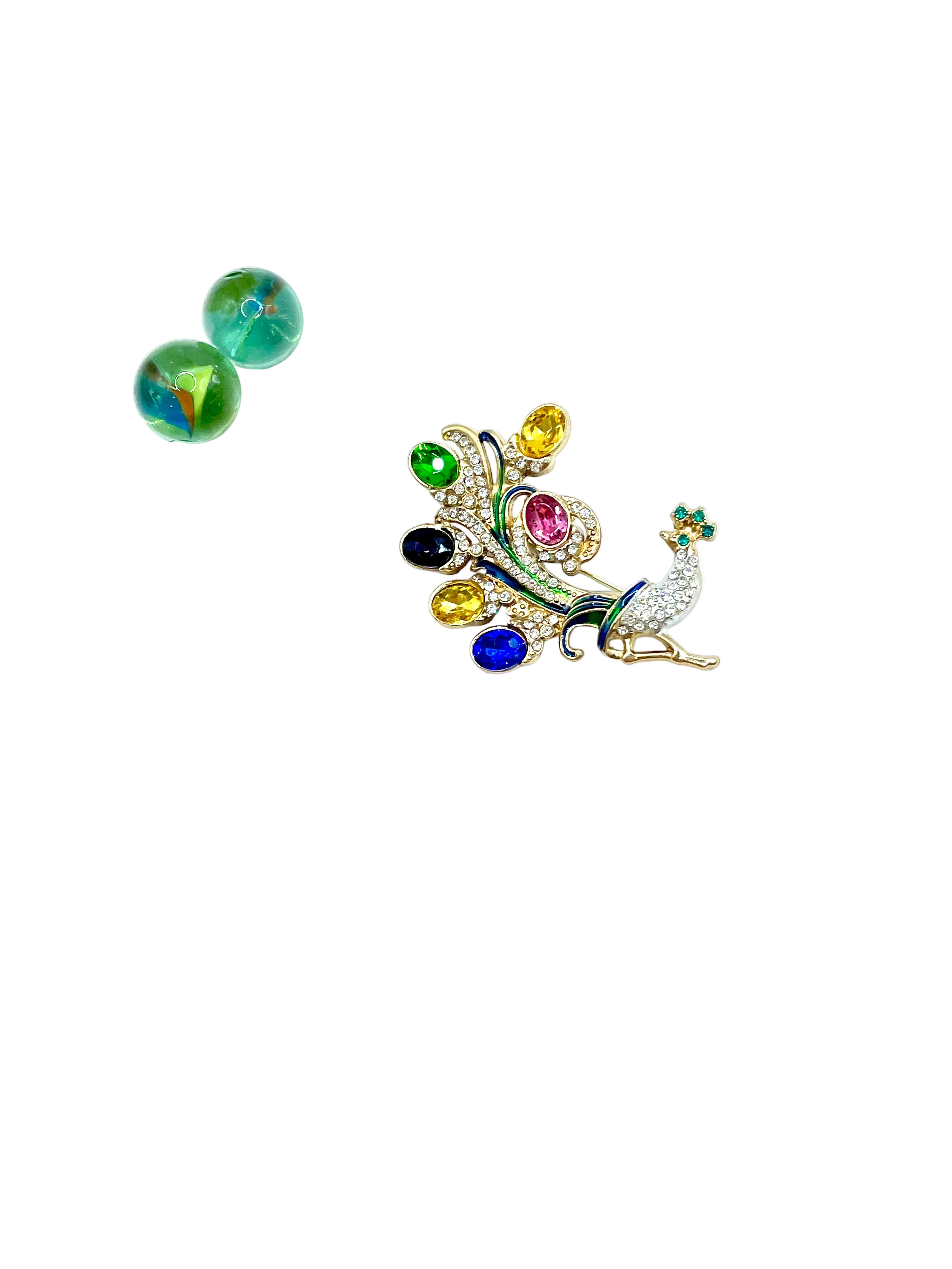 “Peacock” brooch (multicoloured)
