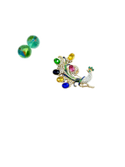 “Peacock” brooch (multicoloured)