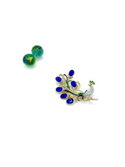 “Peacock” brooch (blue)
