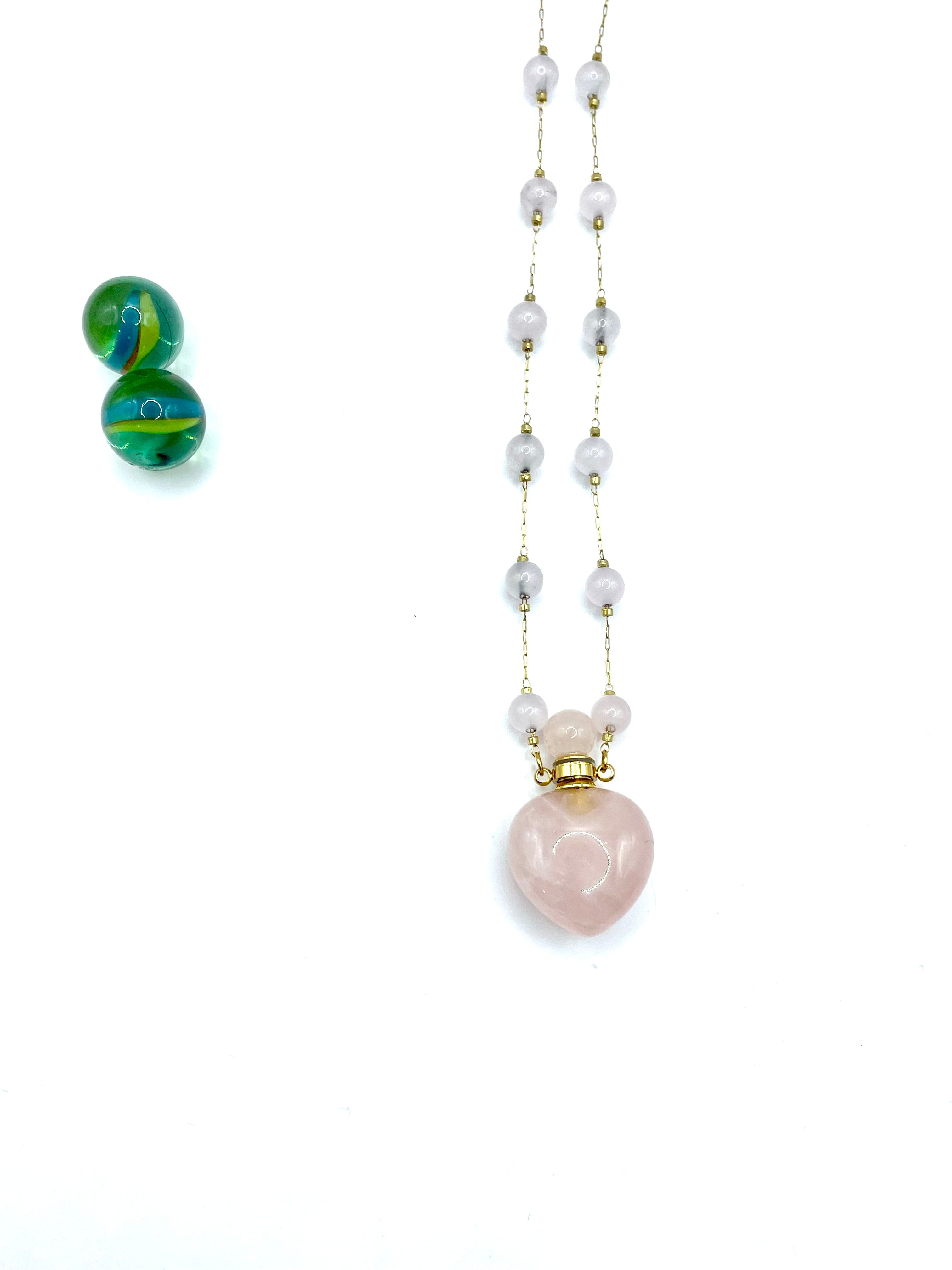 ''PHILTRE DE TENDRESSE'' ROSARIO NECKLACE ( PINK QUARTZ )