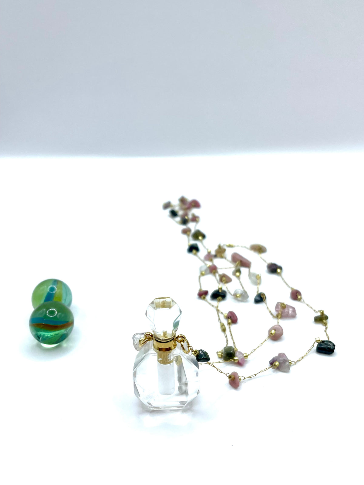 ''PHILTRE DE LUMIERE'' ROSARIO NECKLACE (ROCK QUARTZ)