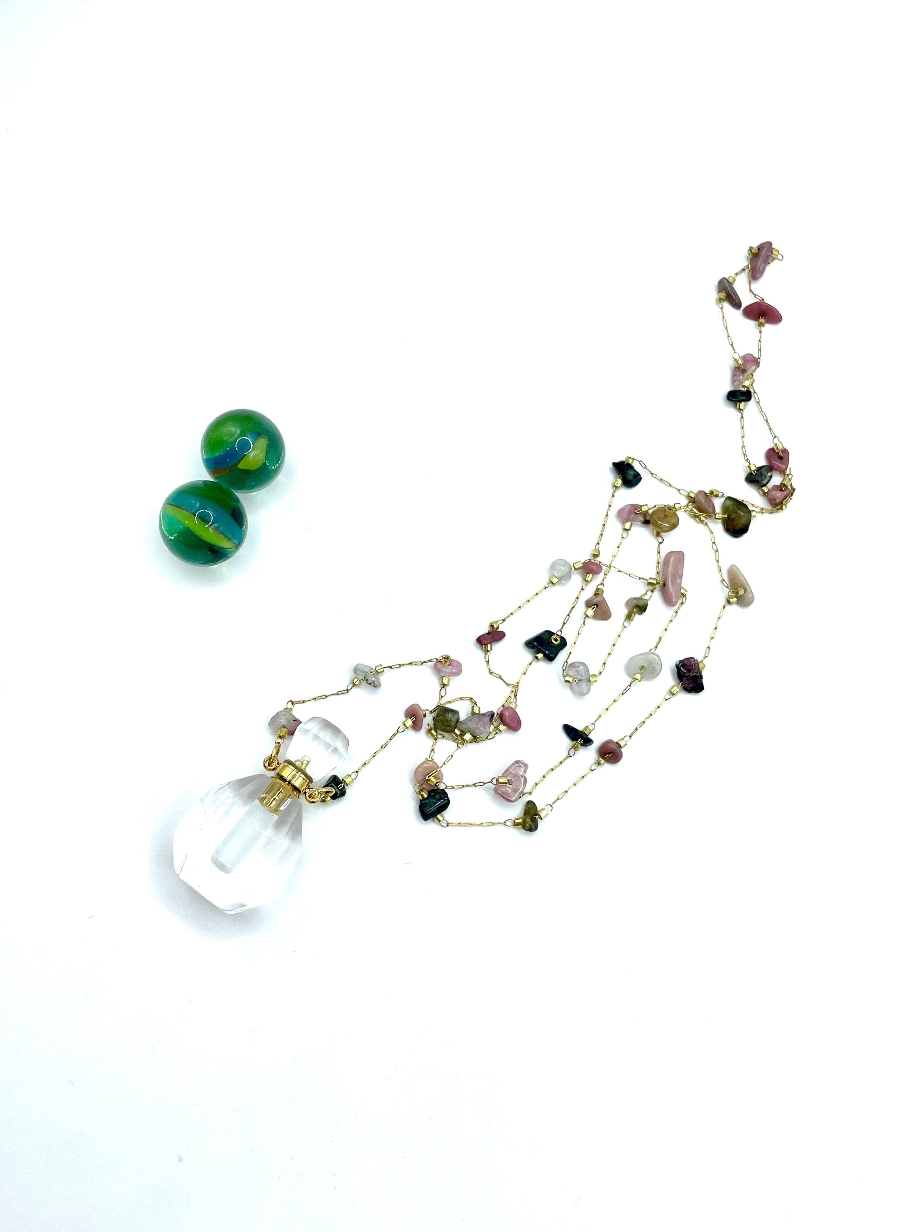 ''PHILTRE DE LUMIERE'' ROSARIO NECKLACE (ROCK QUARTZ)