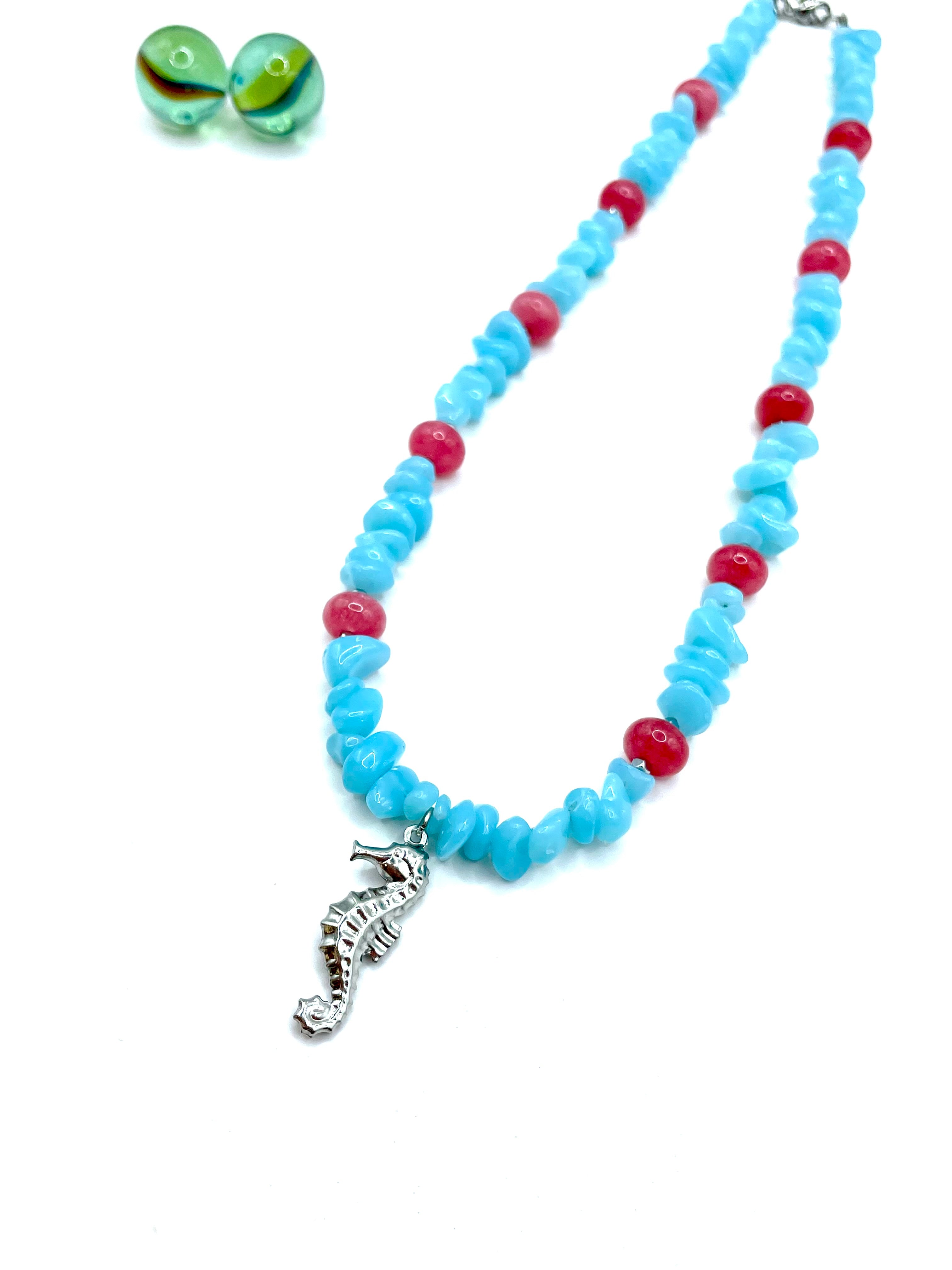''Seahorse'' gemstone necklace