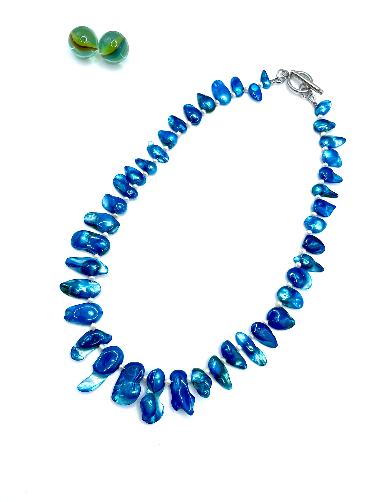 TURQUOISE ROUGH NATURAL PEARLS NECKLACE