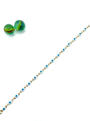 ''Evil eye'' chain ANKLET (white)