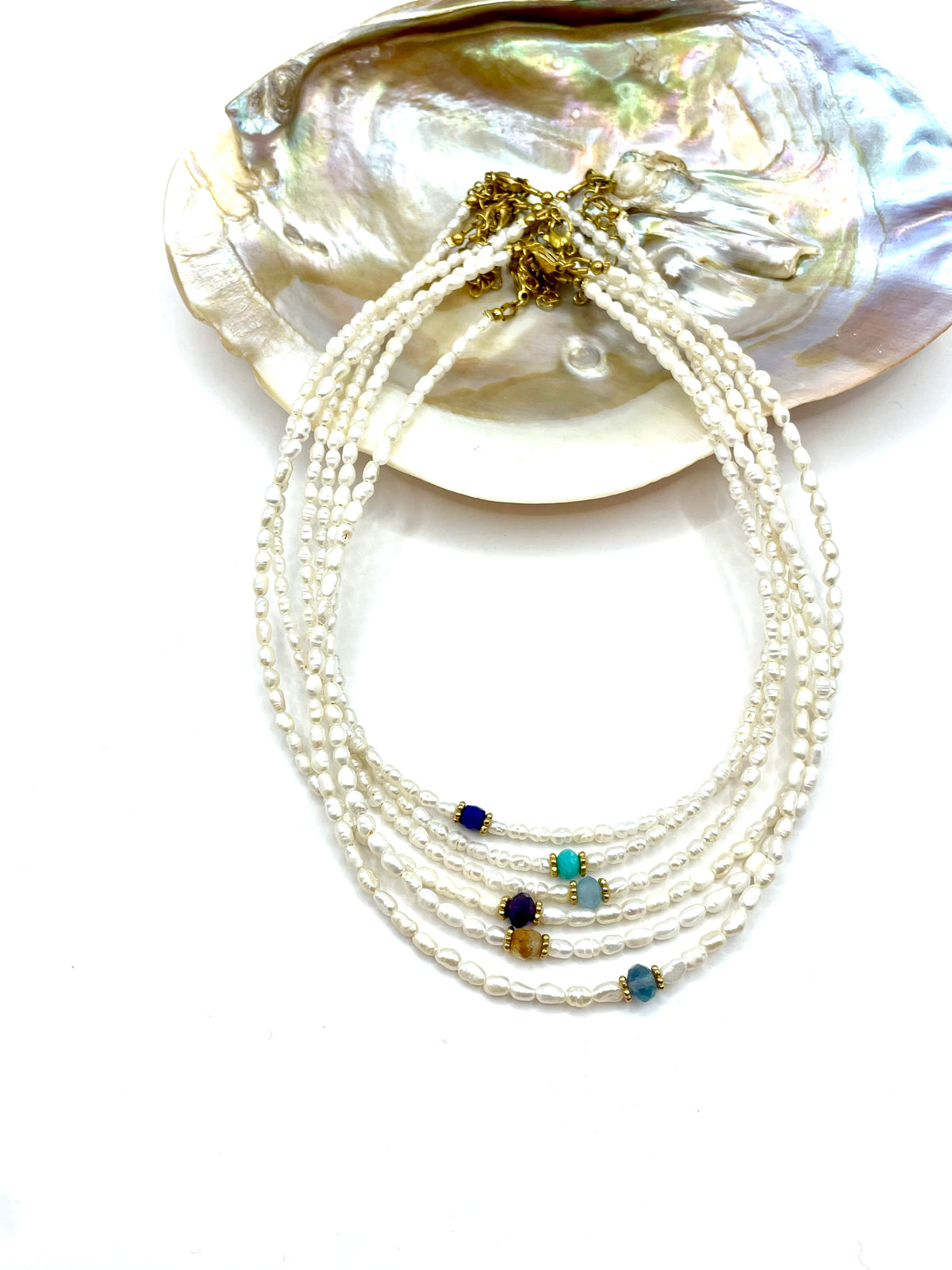 ''MINI TINY PRECIOUS'' RICE PEARLS NECKLACE
