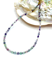 ''FLUORITE CUBES'' gemstone necklace