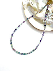 ''FLUORITE CUBES'' gemstone necklace