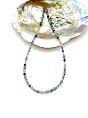''FLUORITE CUBES'' gemstone necklace