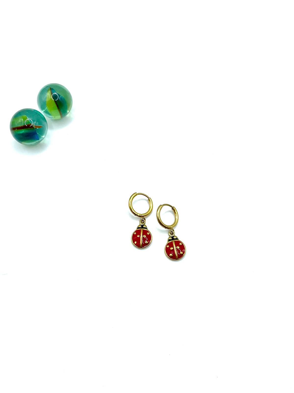 “Ladybug” mini hoops