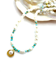 FRESHWATER PEARLS NECKLACE ( VENUS TURQUOISE )