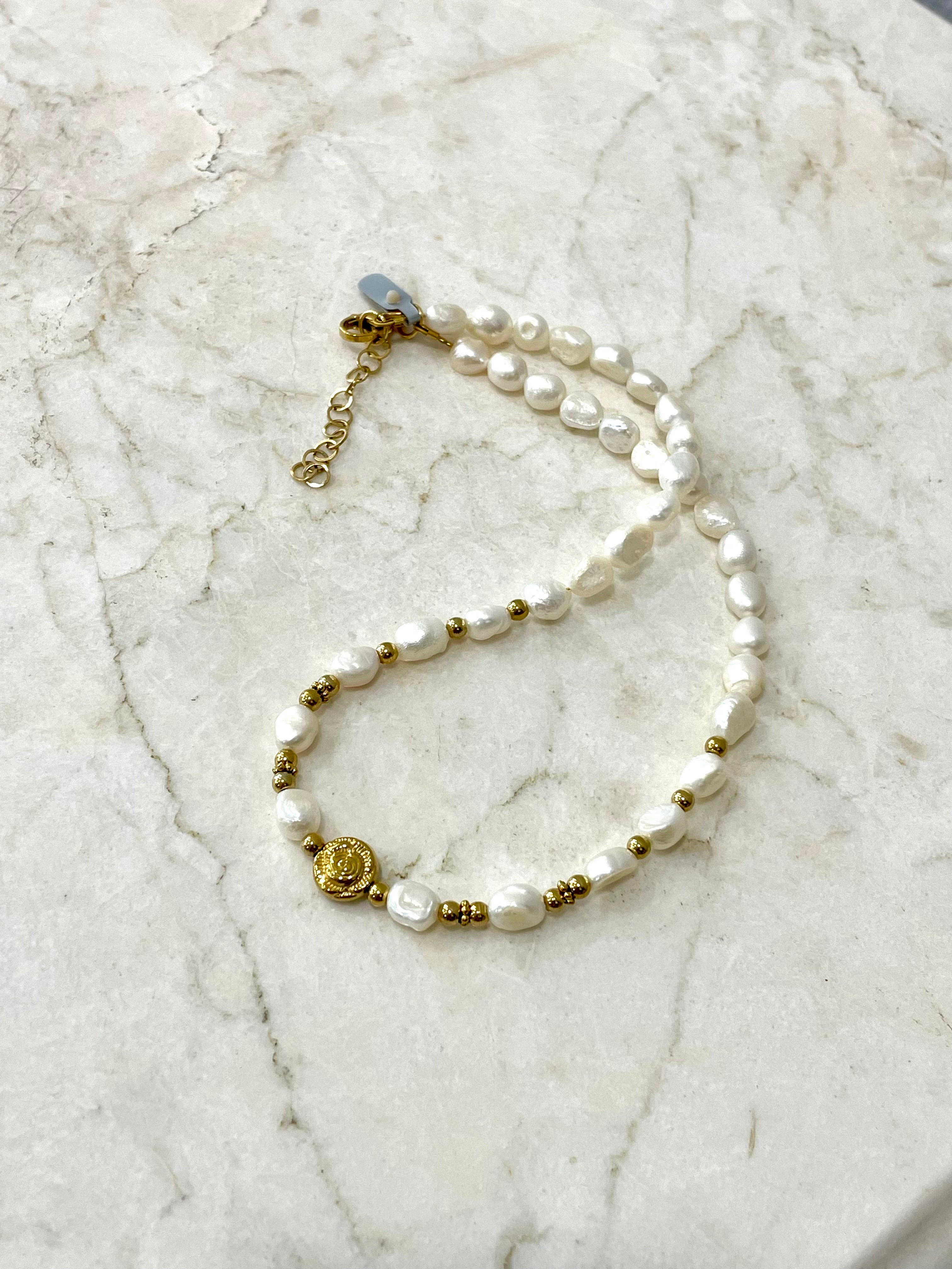 “Rose” Baroque freshwater pearls necklace