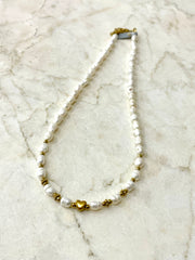 ''mini heart'' Baroque freshwater pearls necklace