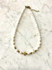 ''mini cross'' Baroque freshwater pearls necklace