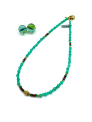 tile green agate & african turquoise necklace