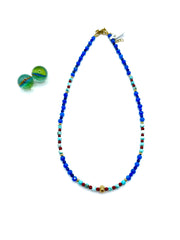 royal blue agate & turquoise necklace