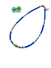 royal blue agate & turquoise necklace