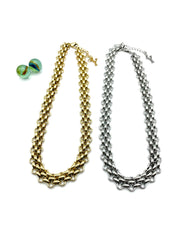 Vintage 80s Steel Chain Necklace