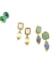 TURQUOISE & AMETHYST DANGLE EARRINGS