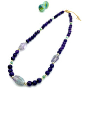PURPLE AGATE & AMETHYST NECKLACE