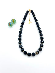 BLACK AGATE NECKLACE 10MM