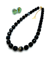 BLACK AGATE NECKLACE 10MM