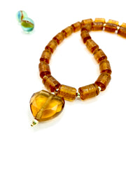 ''Caramel'' quartz statement necklace