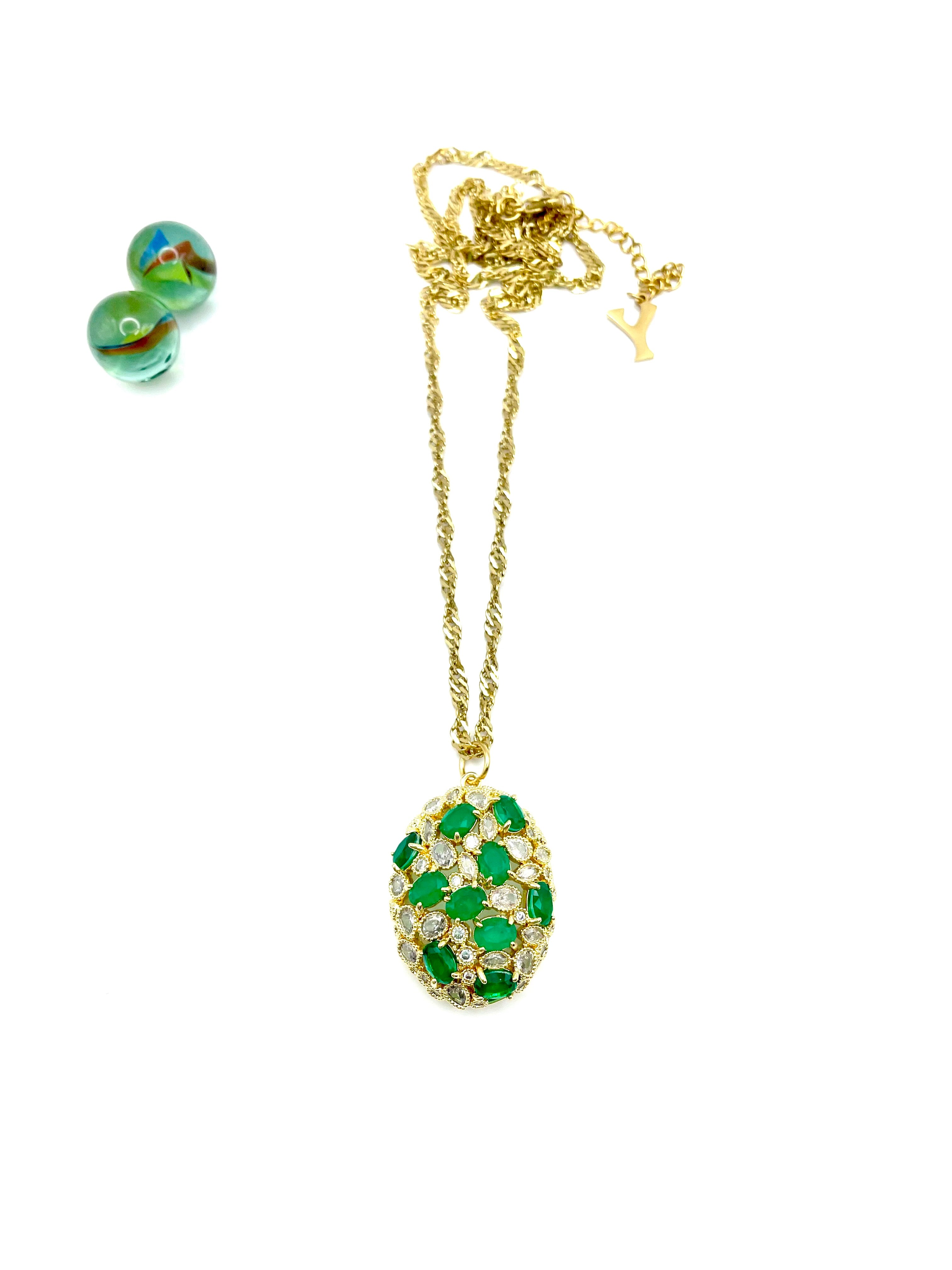 ''RUELLIA'' PENDANT STEEL CHAIN NECKLACE