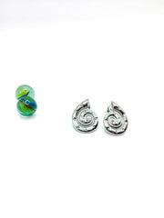 ''SPIRAL SHELLS'' STAINLESS STEEL EARRINGS