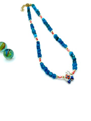 “Oiseau” Jade necklace blue