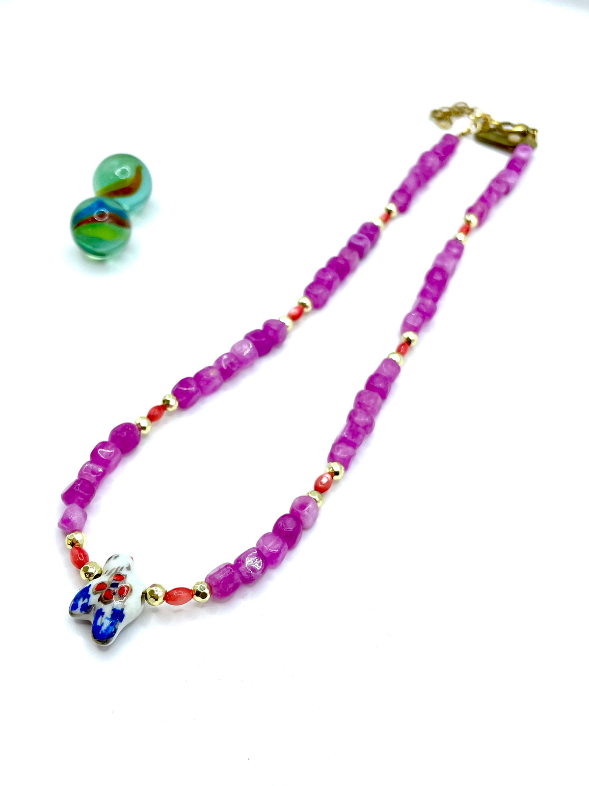 “Oiseau” jade necklace purple
