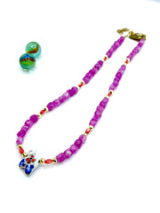 “Oiseau” jade necklace purple