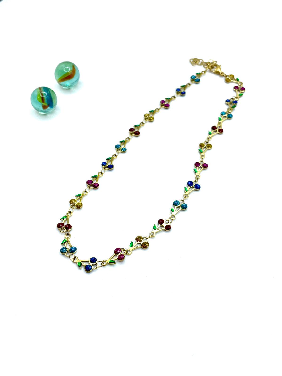 ''MULTI CHERRIES'' STAINLESS STEEL CHAIN