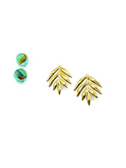 ''OLIVE LEAVES'' STAINLESS STEEL EARRINGS