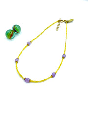 YELLOW & LILAC JADE NECKLACE mini