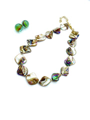 BRONZE SHELL PEARL CHOKER NECKLACE