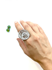 “Wavy spiral” stainless steel RING