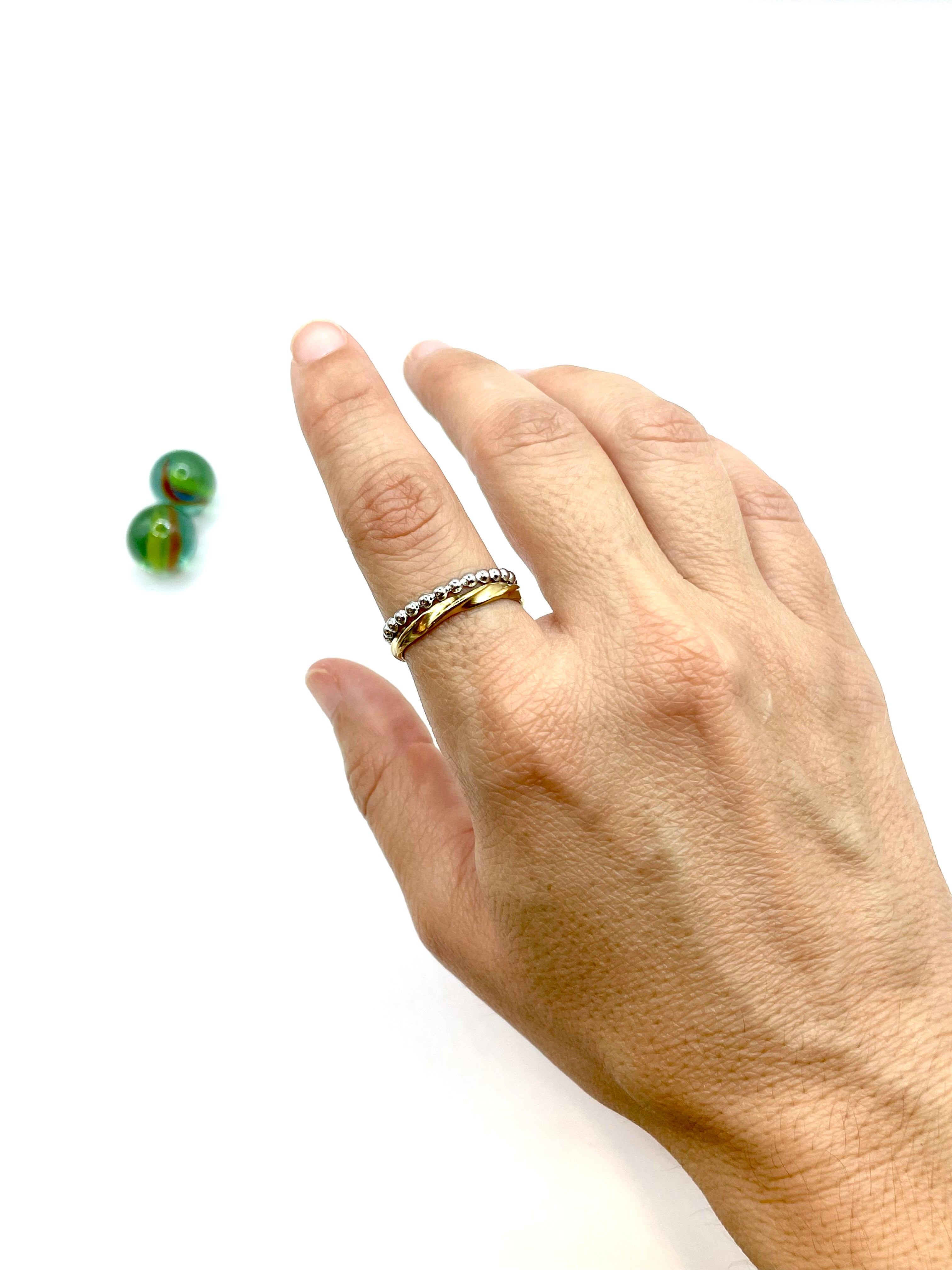 “Dotty” stainless steel RING ( silv/gold mix)
