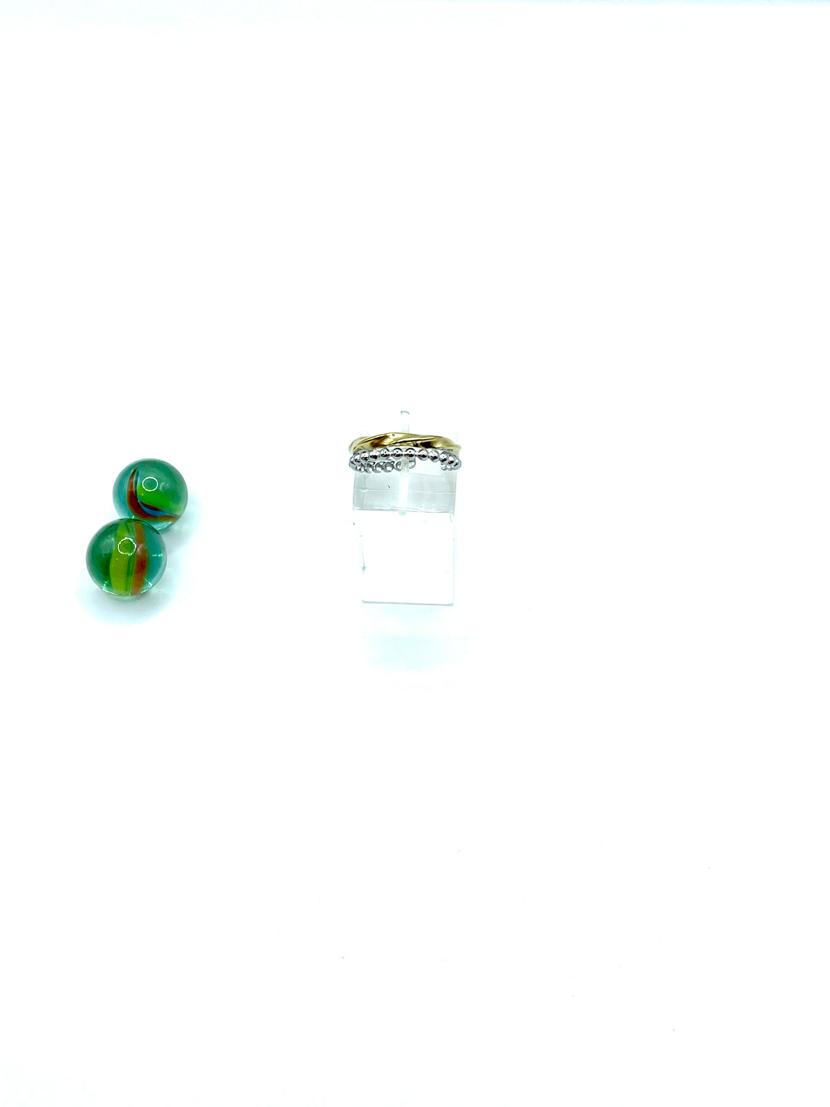 “Dotty” stainless steel RING ( silv/gold mix)
