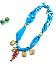 BANDANA NECKLACE TURQUOISE / LOBSTER