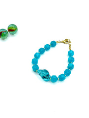 turquoise Jade & glass shell BRACELET