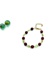 PERIDOTE / BORDEAUX AGATE BRACELET