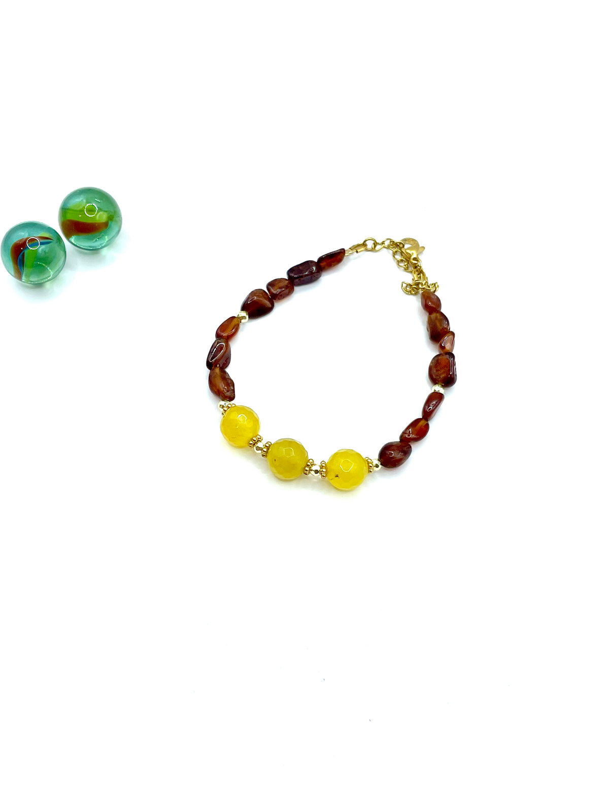 CARNELIAN / YELLOW AGATE BRACELET